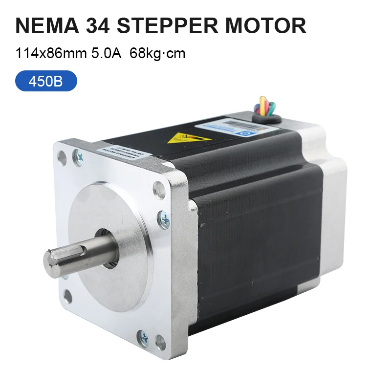 

Nema 34 Stepper Motor 114x86mm 5.0A 68kg•Cm 4 Guide Cable 12.7mm/14mm For CNC Router Engraving Milling Machine 3D Printer