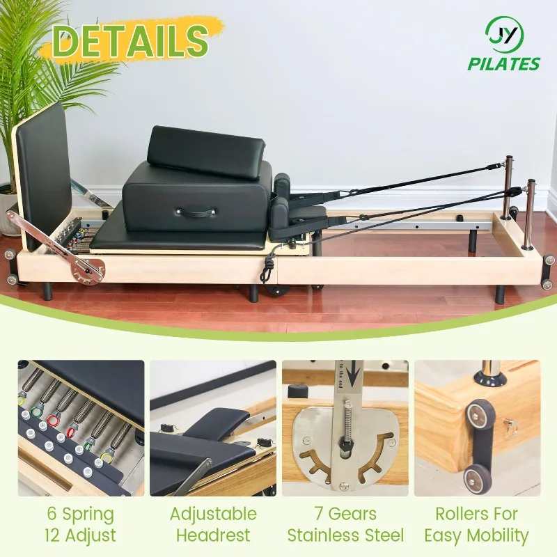 YTYIN Custom High Quality Pilates Reformer Bed Yoga Studio Luxury Pilates Reformer Foldable view 2