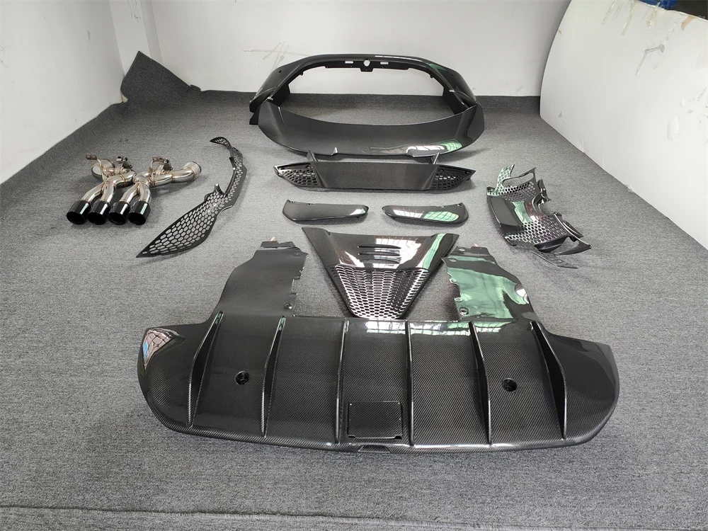 New Carbon Fiber Body Kit With Rear Bumper Tail Wing Tailgate For McLaren 720S Upgraded To 765LT Style Includes Clips