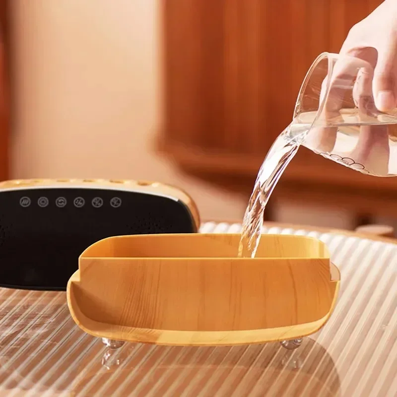 500ml Cool Mist Air Humidifier Essential Oil Diffuser Aroma Bluetooth Speaker with 7 Color Alarm Clock for Household Hotel Use