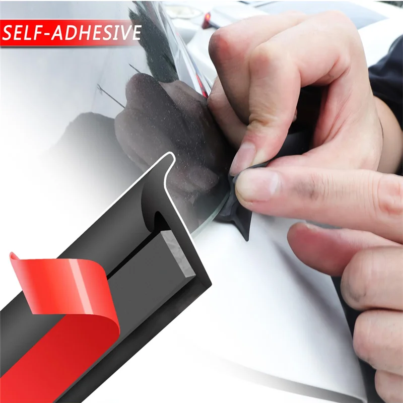 Universal T Type Car Door Rubber Seal Kit 5M Sound Insulation Waterproof Windproof Strips for Vehicle Doors