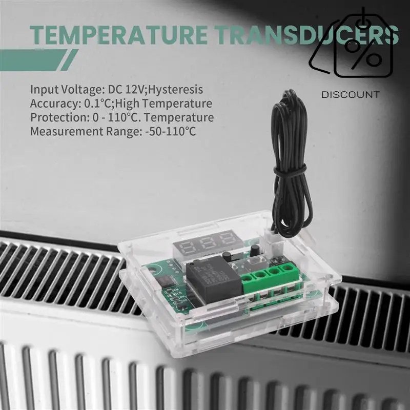 ABMF-4PCS W1209 Modulo regolatore di temperatura digitale DC Interruttore elettronico del modulo di controllo della temperatura della temperatura con custodia in acrilico