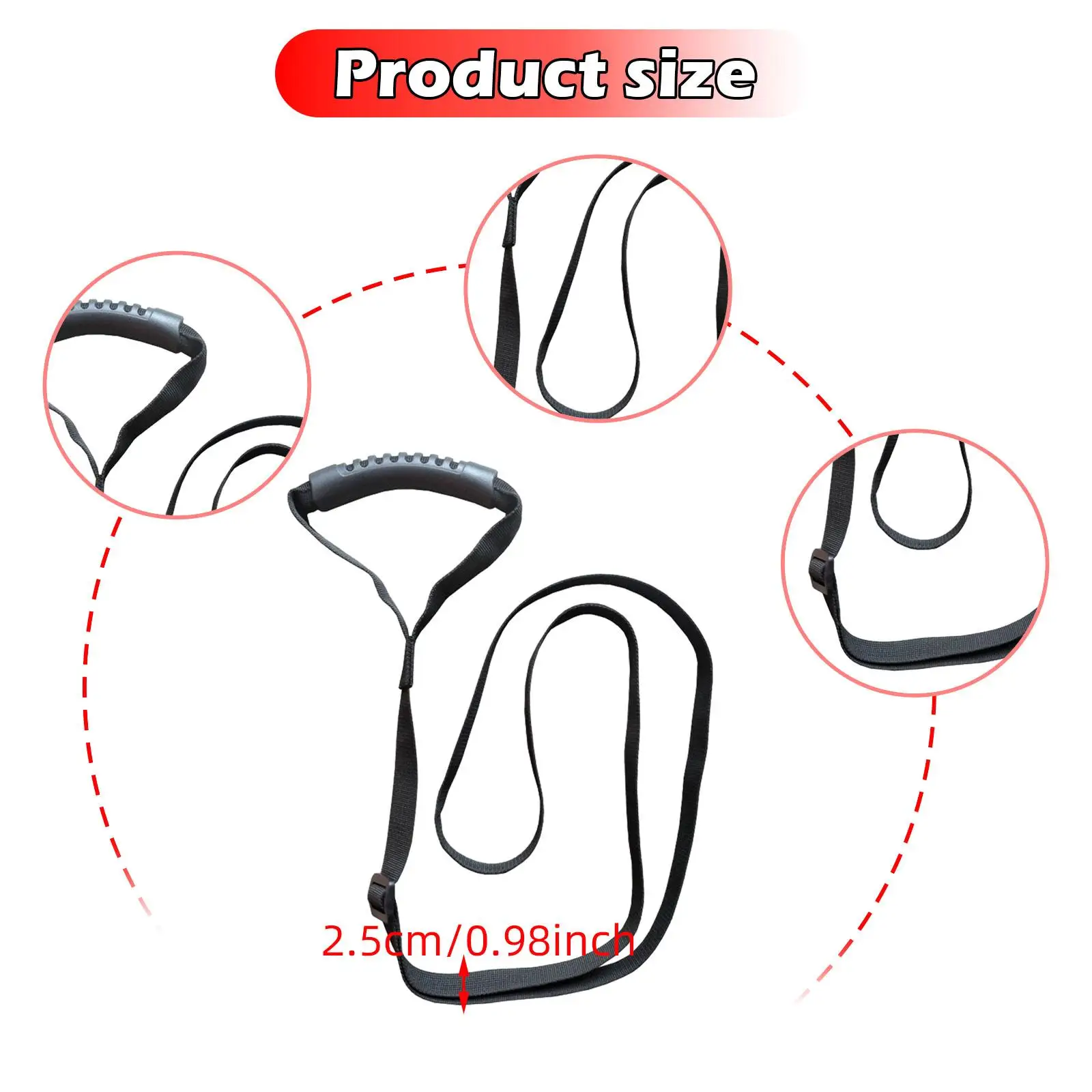 Kayak Stand Strap Adjustable PP Webbing Comfortable Canoe Towing Handle Boating Accessory for Mooring Rope