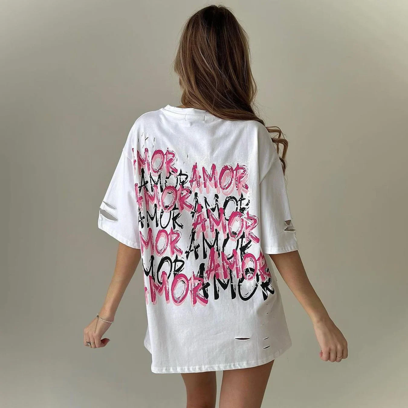 Estate sciolto oversize top Casuales lettera stampa T Shirt Femme 2024 primavera Sunmer notizie Fashion Street manica corta o-collo Tees