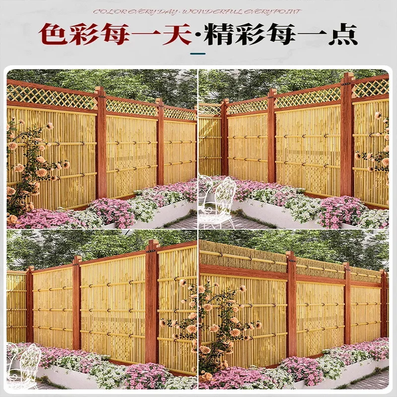 Outdoor partitions, bamboo, balcony fences, courtyard decorations,guardrails, bamboo woven fences