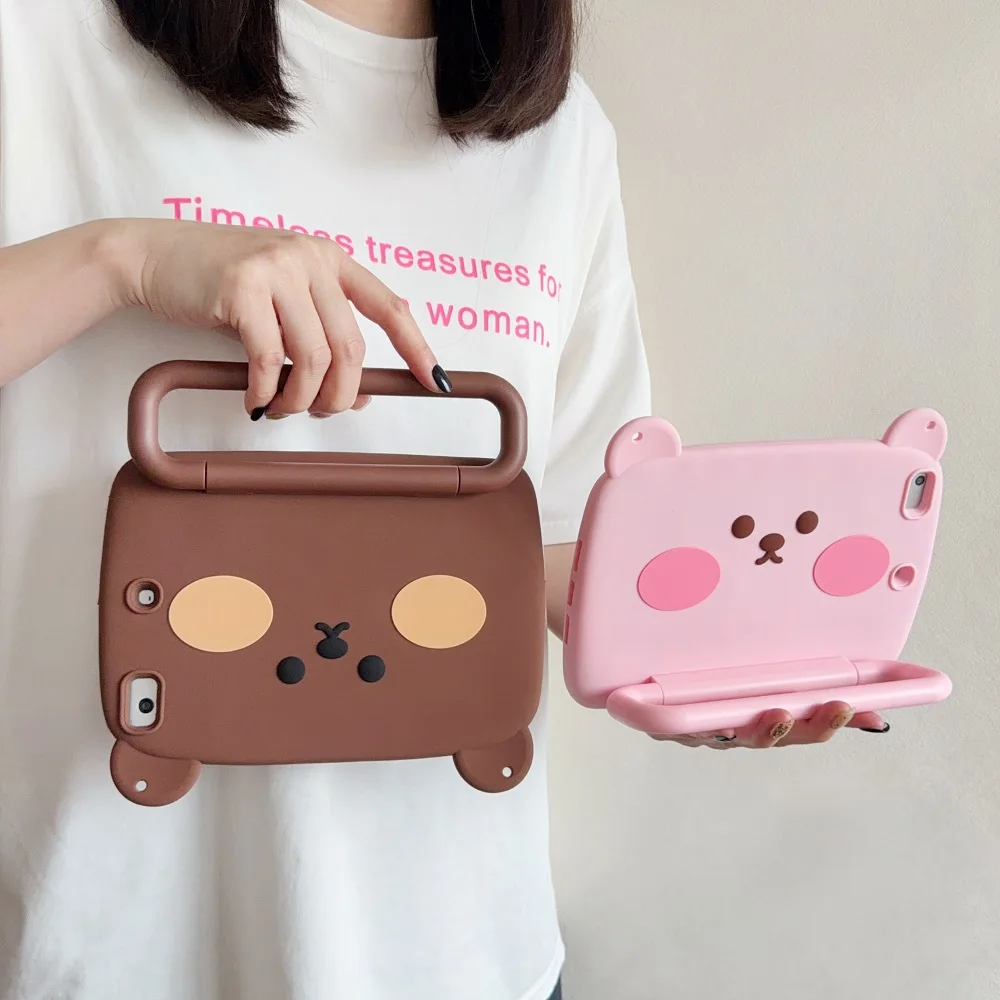Cute Kids Case For iPad A16 11th 12th 11 10.9 10th 10.2 9th 8th 7th 6th 5th 9.7 Air 1 2 3 4 5 Mini 6 7 Standy Handle Cover Funda
