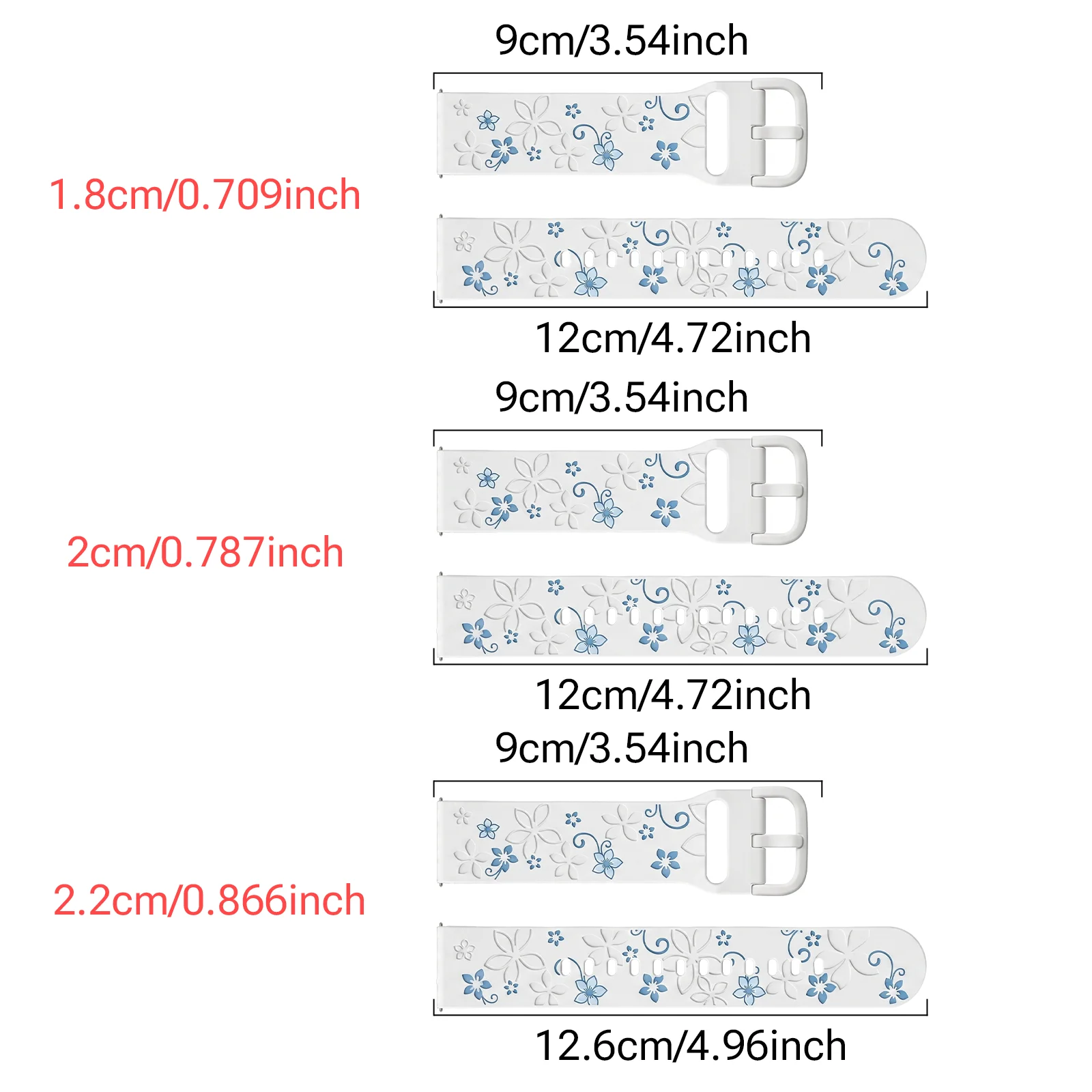 18/20/22mm universal Double-Color Engraved Luminous Smartwatch Straps For Samsung Galaxy Watch 7/6/5/4 For Huawei/Garmin Band
