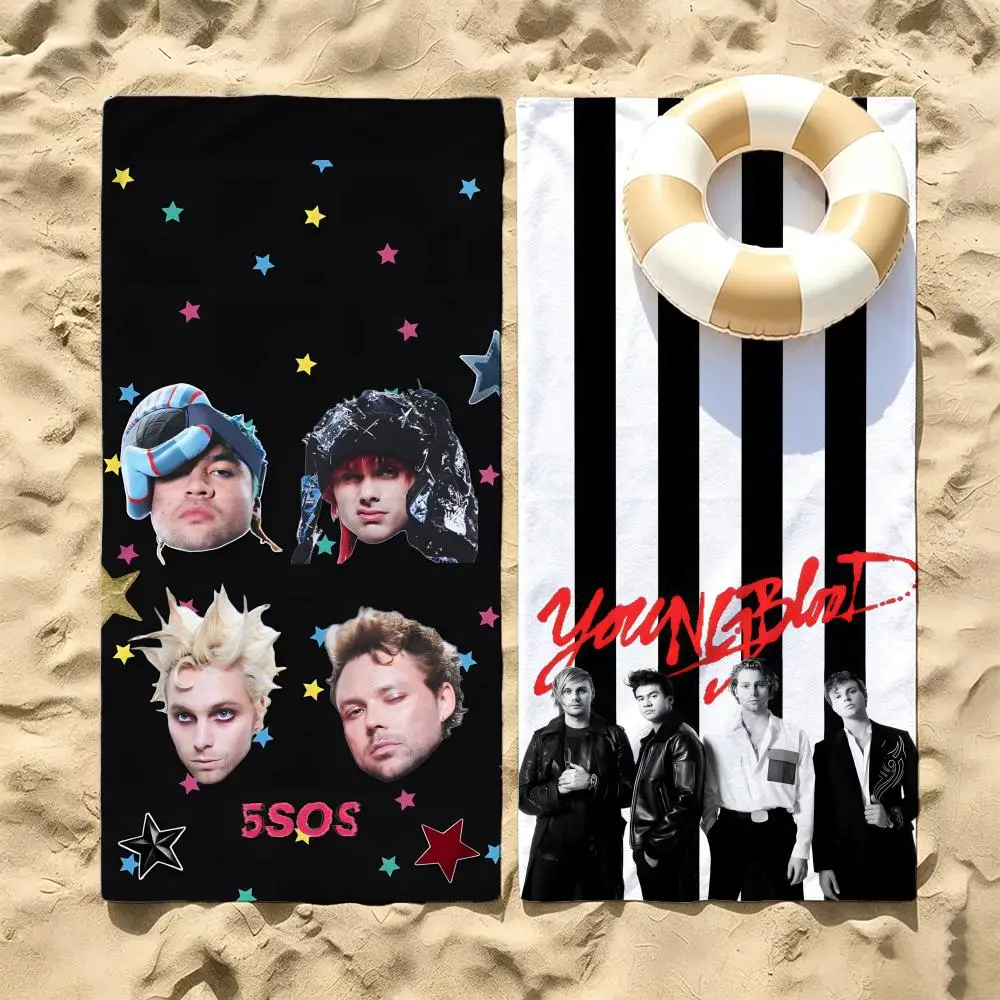 Band 5 Seconds of Summer Towel Microfiber Beach Towel Quick Dry Absorbent Soft for Swimming Yoga Resort Travel Camping