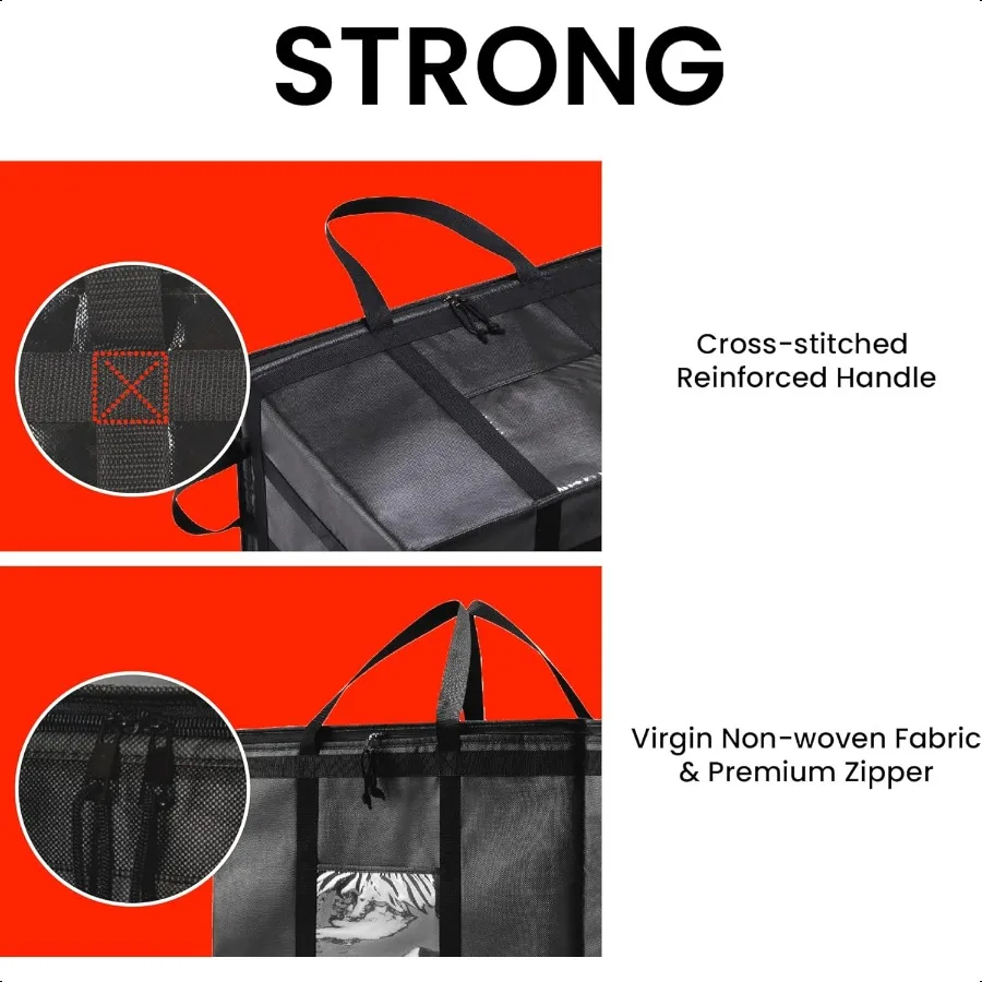 Borsa termica termica 3XL e scaldavivande per la consegna di generi alimentari con parte superiore con cerniera nera 1 confezione