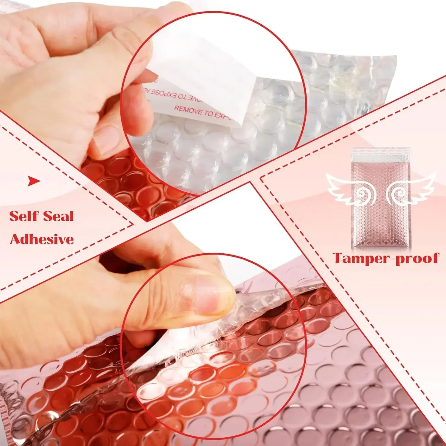 50Pcs Bubble Mailer Shipping Bag Multi Color Holographic Small Business Supplies Metal Bubble Mailer Bags Envelope Mailing