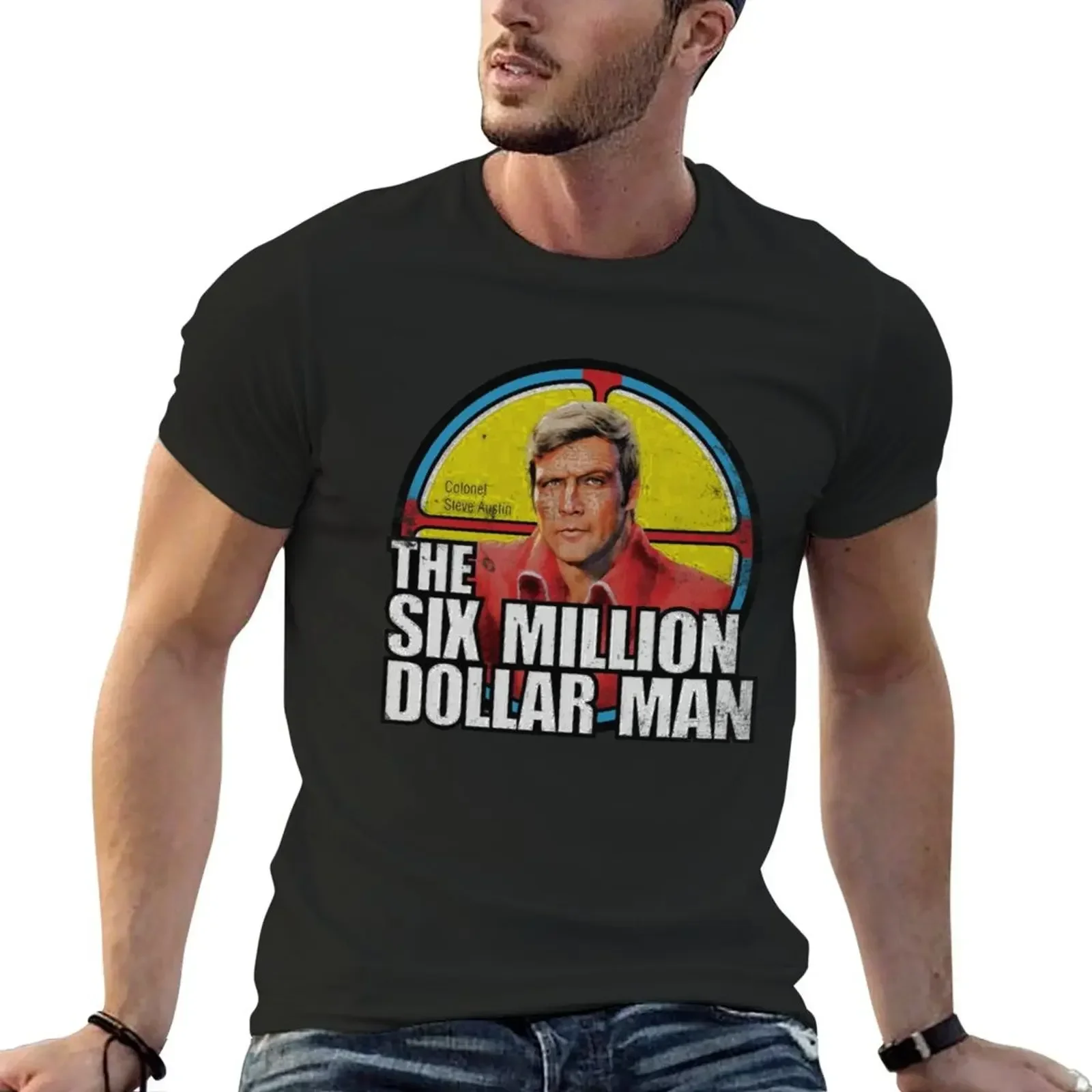 

Vintage Retro Six Million Dollar Man T-Shirt Short sleeve tee vintage clothes anime shirts men