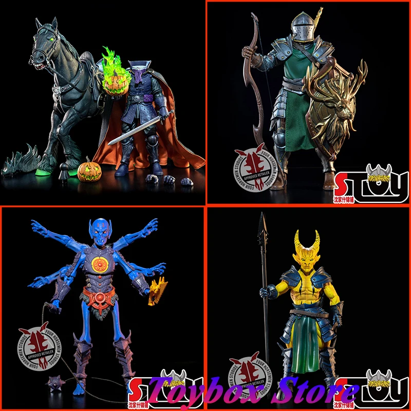 

In Stock Four Knights Mythic Legions 1/12 Yellow Devil Blue Skull Green Forest Guarder Santa Headless Knight Mini 6" Figure Doll