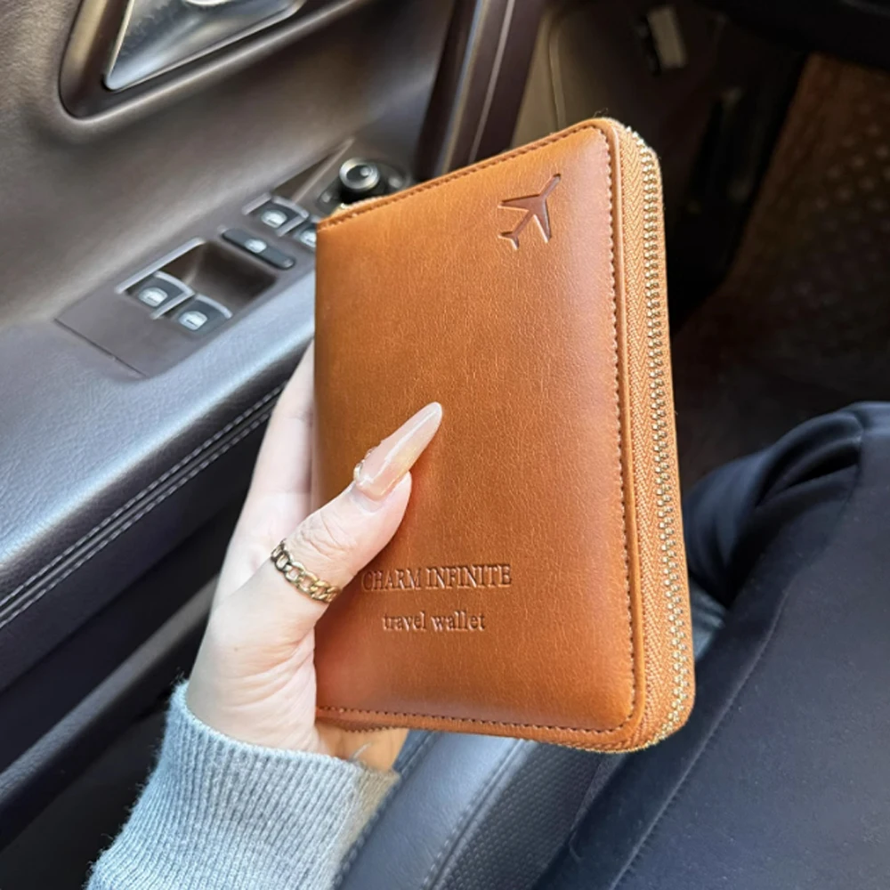 

Passport Case Anti-Skimming Card Case Travel Wallet Passport Bag Storage Pocket PU Travel Accessories Passport Holder Cover