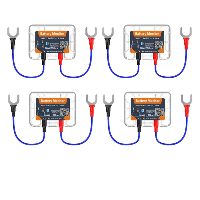 4X Wireless Bluetooth 12V Battery Monitory BM6 With Car Battery Health Check APP Monitoring Battery Tester