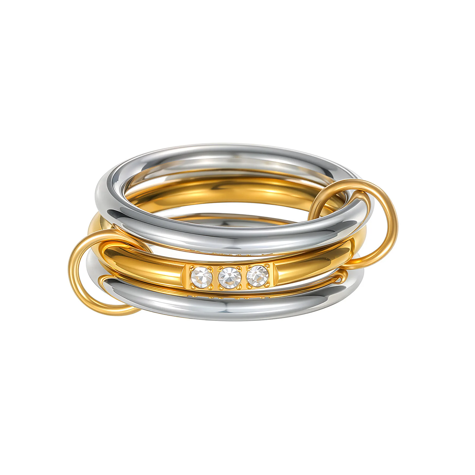 التراص خواتم الفرقة الخطوبة للنساء عادي مايكرو معبد 5A تشيكوسلوفاكيا مزيج اللون متعدد قطع كومة مجوهرات كاملة الأصابع