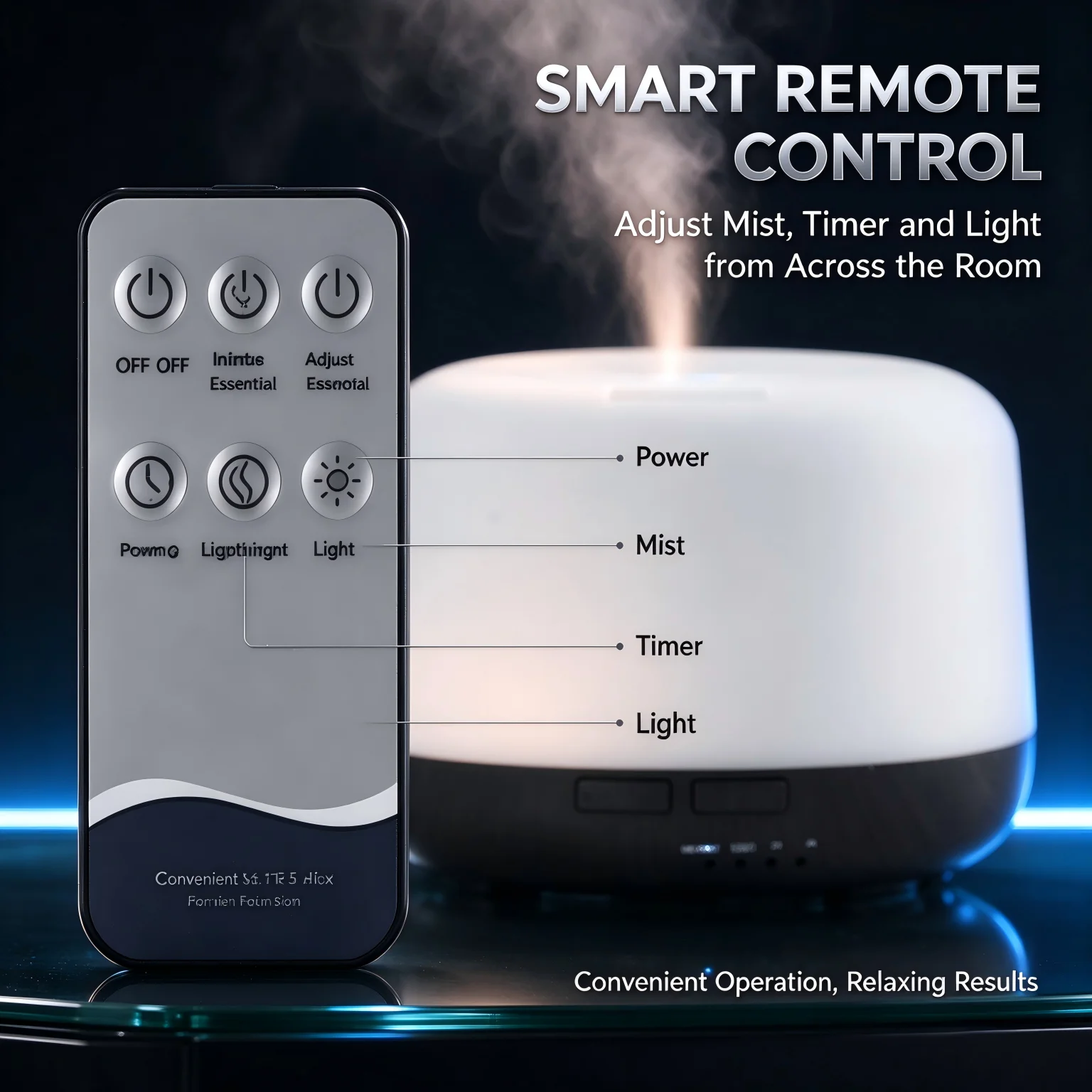 500ml Remote-Control Aroma Diffuser – One-Touch Mood Lift for Home, Office & Yoga, 7-Color Ambient Light, Auto-Off Timer