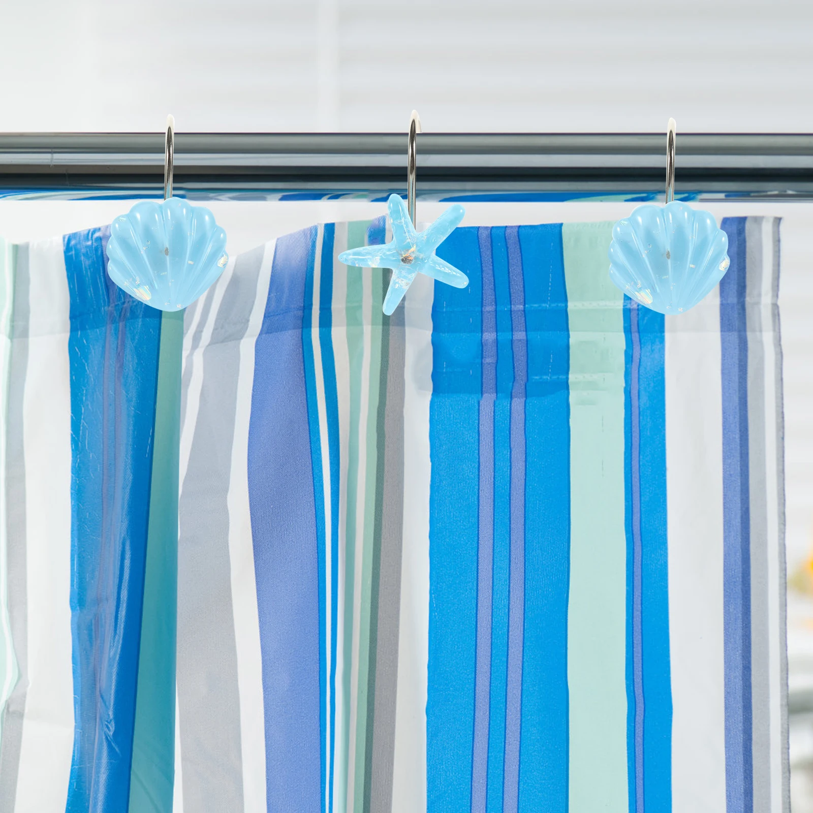 

Resin Metal Bathroom Hooks Decorative Rust Proof Cartoon Shower Curtain Hangers Strong Surface Finish High Stability Various