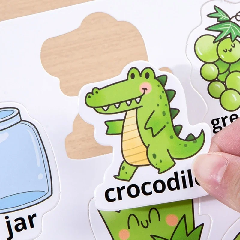 Livre d'autocollants en papier jouet pour enfants, expression créative développement cognitif 15UB