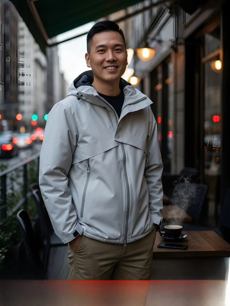 

Thiened aphene Хлопковое мужское пальто с капюшоном на открытом воздухе, осень-зима, легкое функциональное повседневное пальто-стойка Long Sve