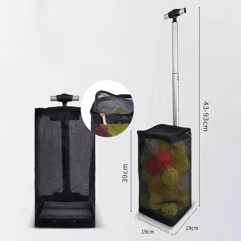 

Adjustable Pickleball Picker Large Capacity Pickleball Storage Bag Scalable Portable Tennis Ball Hopper Metal Tennis Accessory