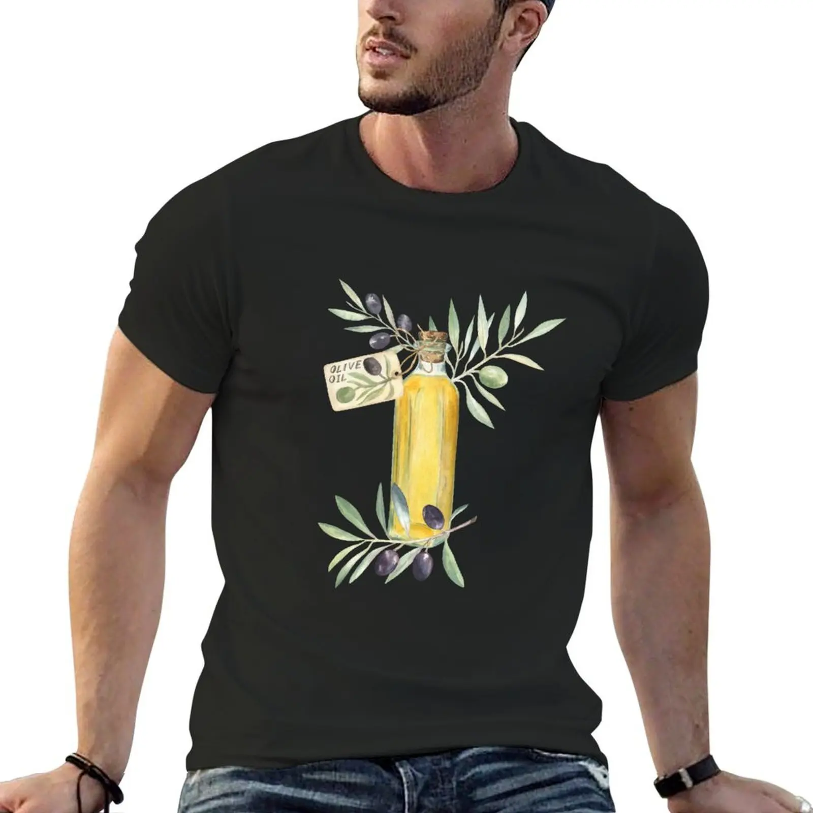 Bottle of the Olive Oil T-Shirt anime figures oversized graphic tee oversized t shirts for men