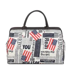 Women Tote Bag Luggage American Travel Big Handbags Men WaterProof Portable Foldable Wholesale Tour Package Stripe Bolsos