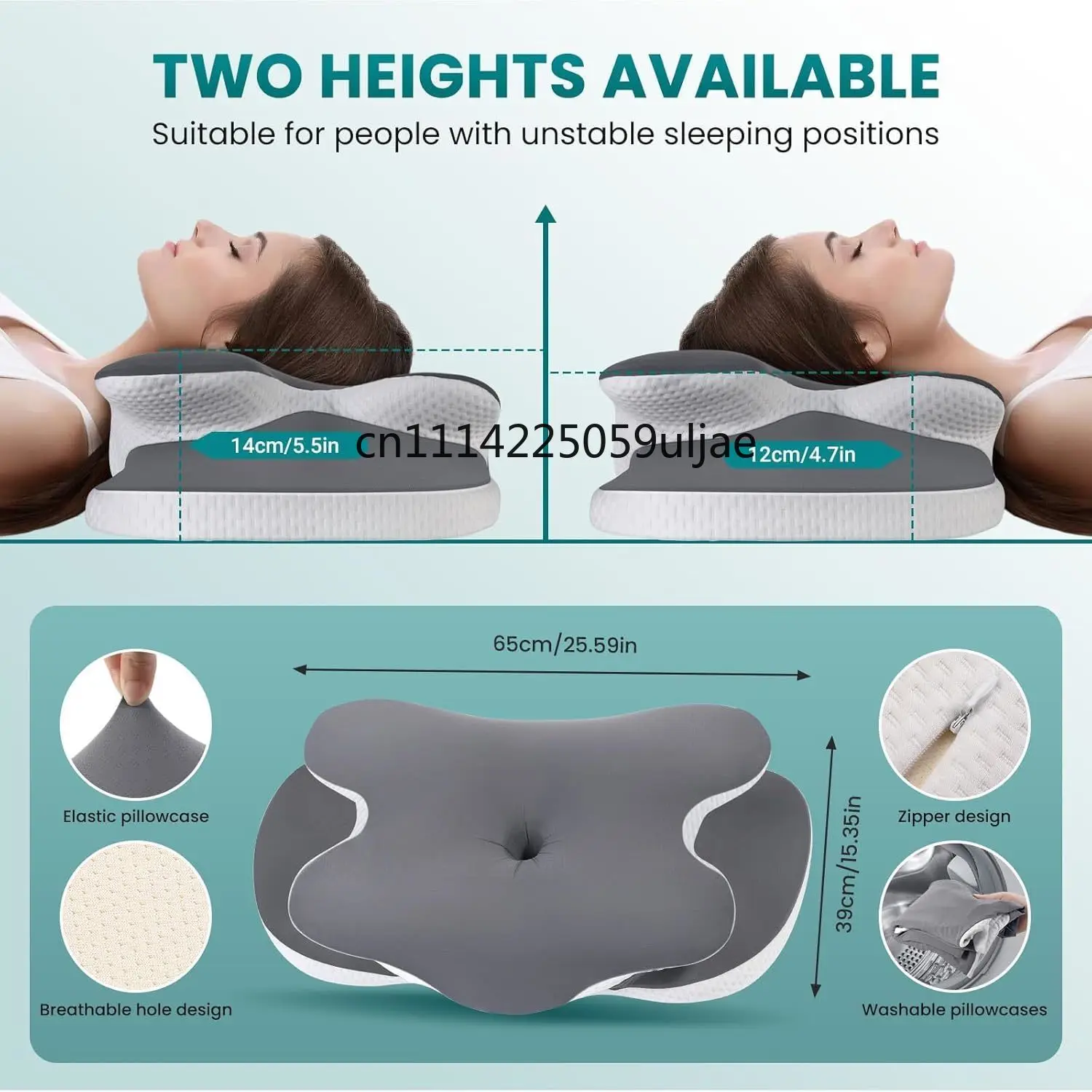

Cervical Neck Pillow for Neck Shoulder Odorless Memory Foam Pillow Soft Silk Cover Ergonomic Orthopedic Neck Support Pillow Gift