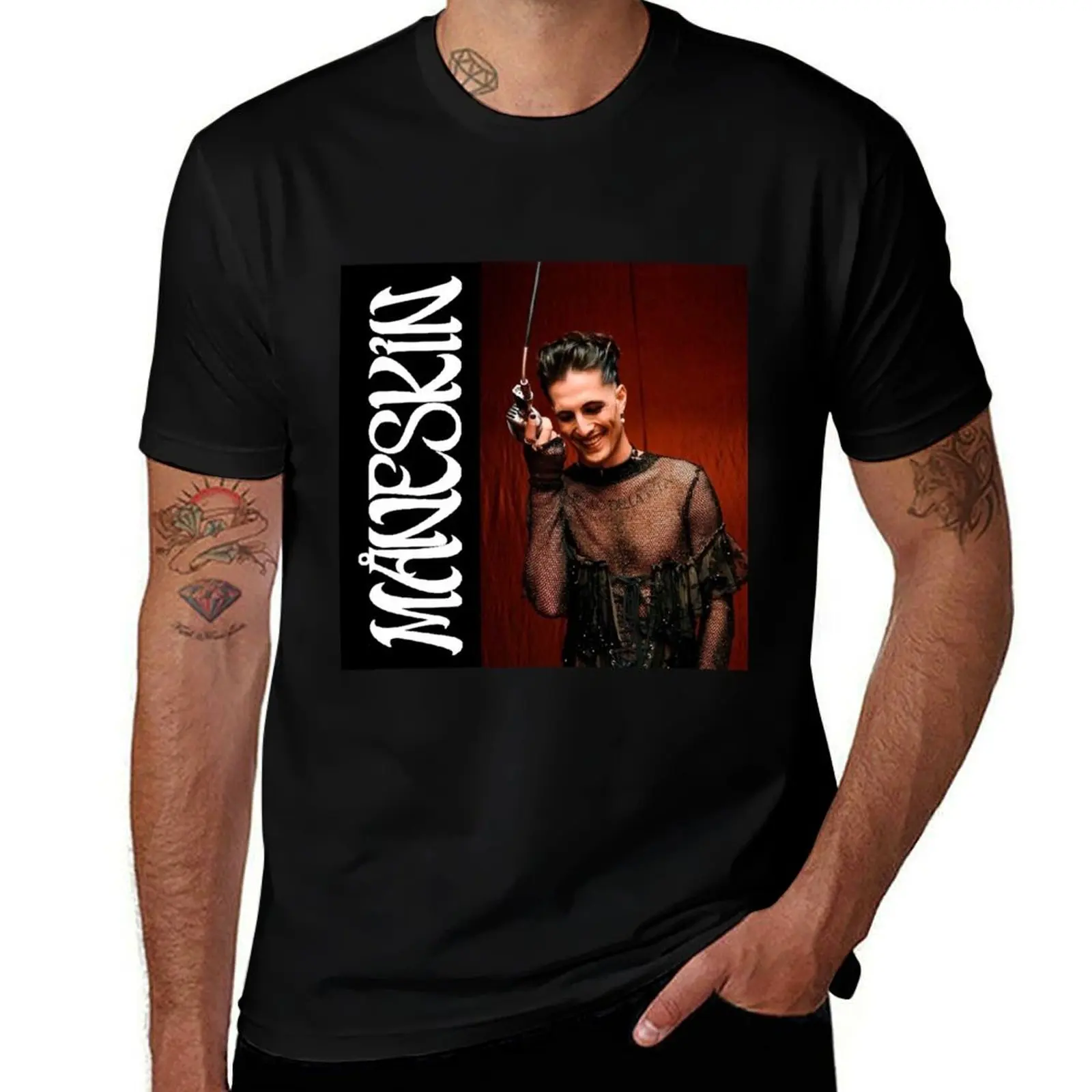 

Damiano David Maneskin T-Shirt t shirt man luxury funny t shirts cotton t shirt man designer T-Shirt