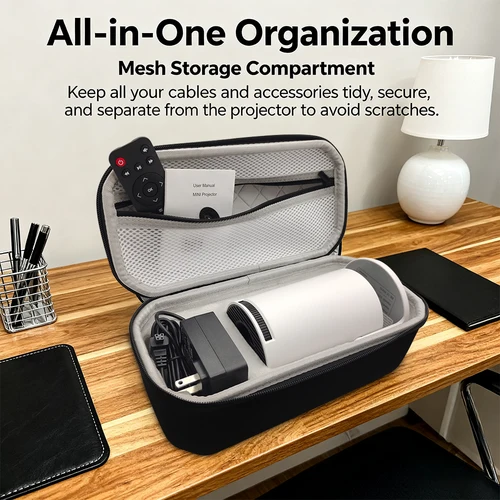 Imagen 2 del producto Estuche portátil, caja protectora de transporte, ranura para tarjeta precisa, específicamente para proyector HY300 Pro+, bolsa de transporte de viaje, almacenamiento