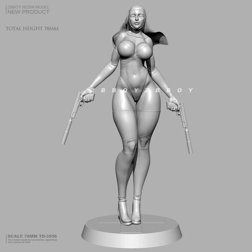 76mm Resin model kits figure beauty colorless and self-assembled TD-3556