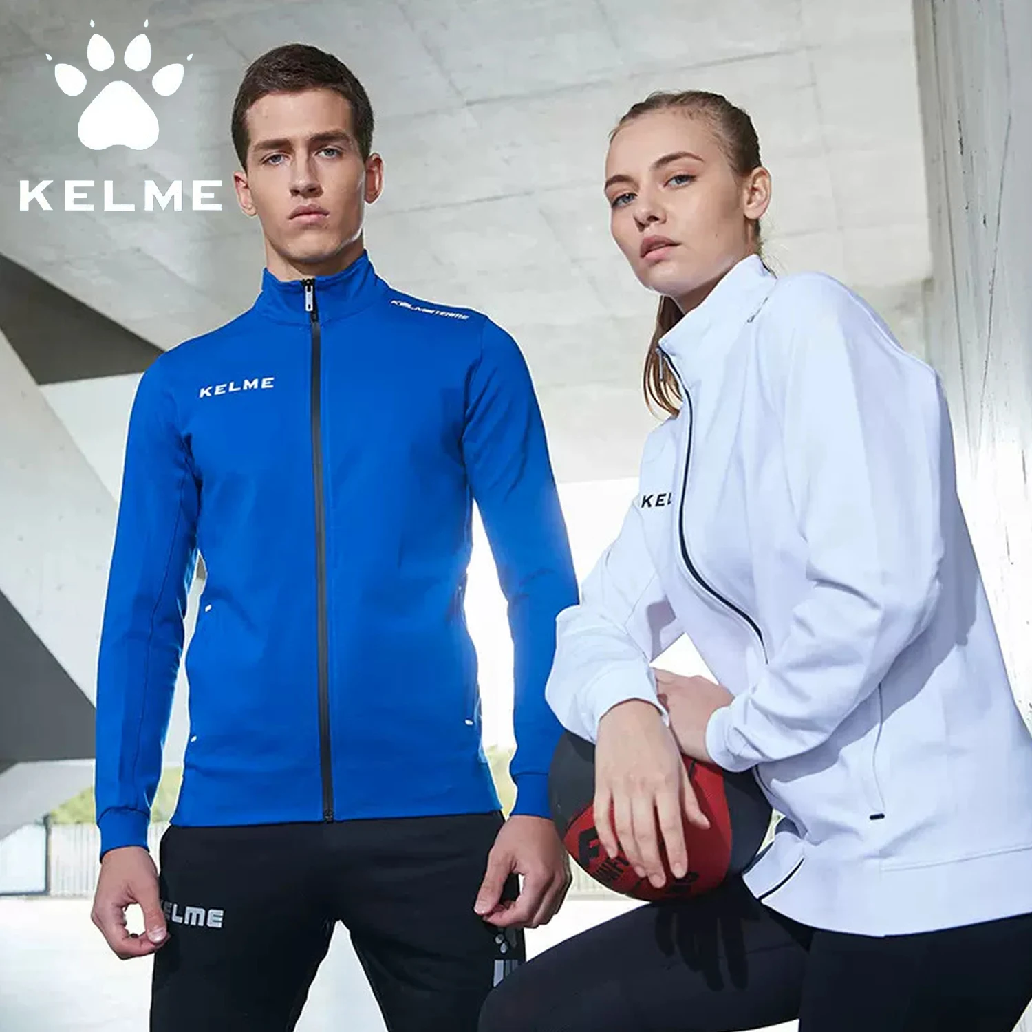 KELME Men\'s Football Uniform Training Jacket Jogging Clothes Knitted Windproof Coat Football Training Suit Custom Sportswear