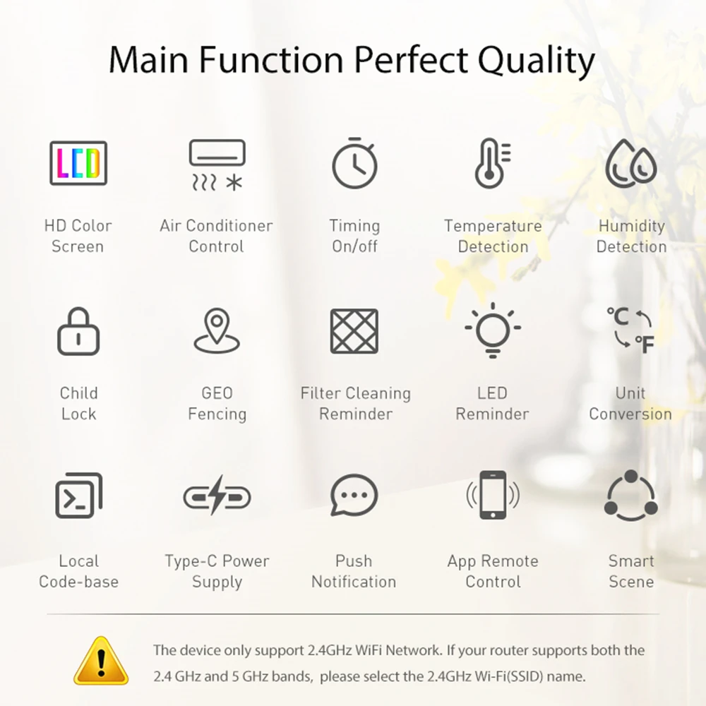 Tuya WiFi termostato condizionatore d'aria IR temperatura umidità Controller a infrarossi USB Power LCD Touch Screen Google Home Alexa