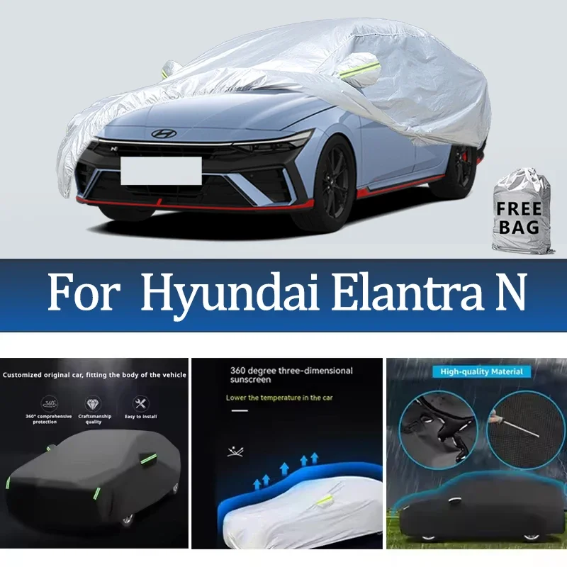 

For Hyundai Elantra N Car Cover Outdoor Protection Covers Snow Sunshade Waterproof Dustproof Exterior UV Car Accessories