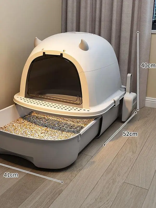 

Extra Large Litter Box Full Enclosure Anti-Odor Toilet Sand Pan Special Extra Large Size Spla Proof Deodorant