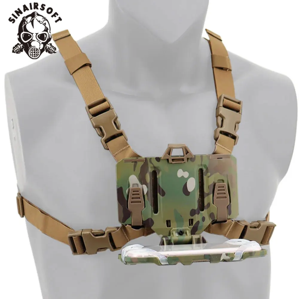 

SINAIRSOFT Tactical Vest Molle Folded Navigation Board Mobile Phone Holder Chest Fixing Strap Hunting Gear Accessories