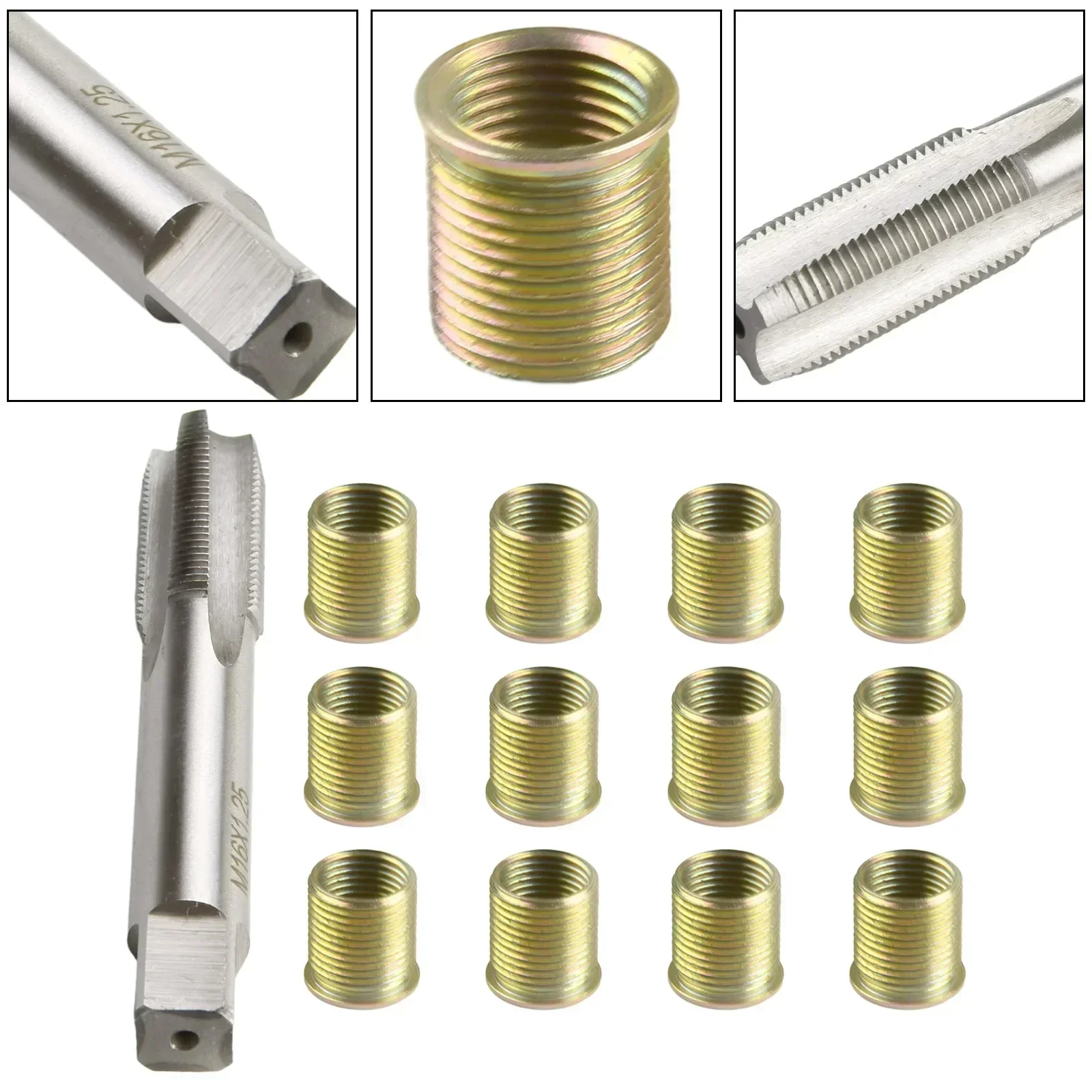 

Thread Tap Stainless Steel Thread Repair Kit M14X1 25 Inserts And M16X1 25 Tap For Generators Engines And More