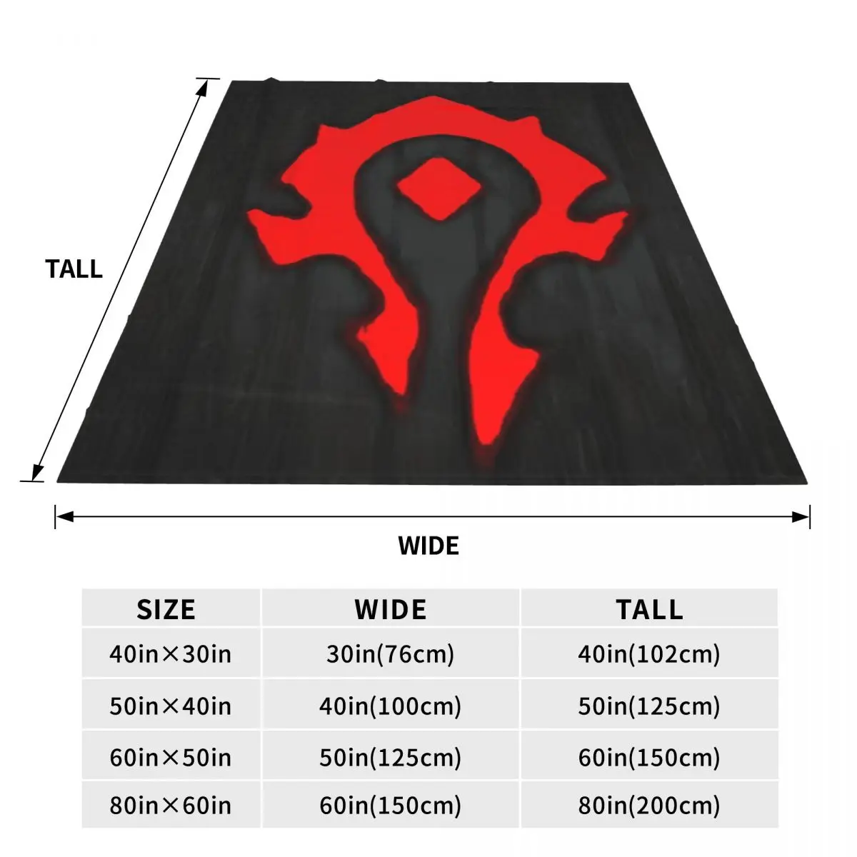 7611 Horde Shield From The Game World Of Warcraft -WoW Blanket Flannel Sofa Throw Blanket Warm for Couch Throws Bedspread Quilt