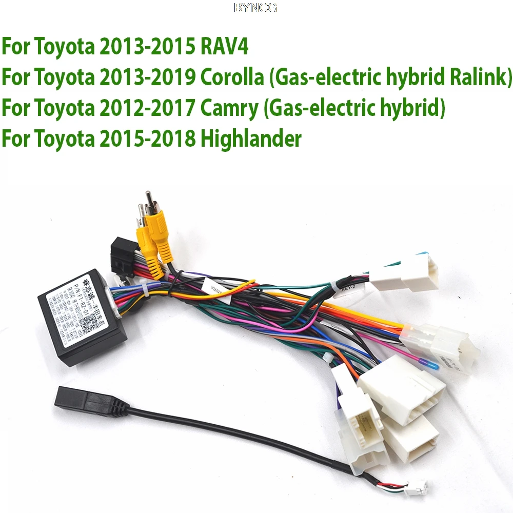 Car 16-pin Android Wire Harness Canbus Power Cable Adapter For Toyota 2013-2019 Corolla 2012-2017 Camry 2013-2015 RAV4