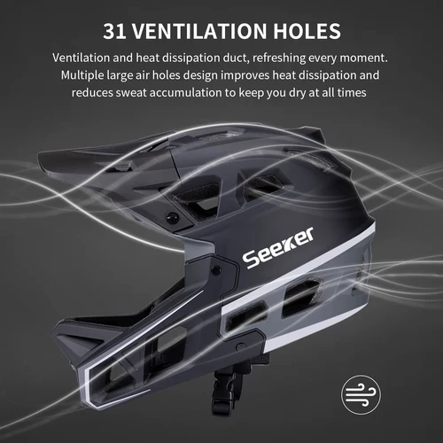 Imagen 2 del producto SEEKER bicicleta de montaña todoterreno casco completo integrado formando carreras cuesta abajo casco de montar al aire libre hombres y mujeres casco de bicicleta