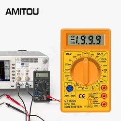 AMITOU Professional Digital Multimeter 1999 Count AC/DC Current Voltage Tester Handheld HFE Meter Voltmeter with Buzzer Function