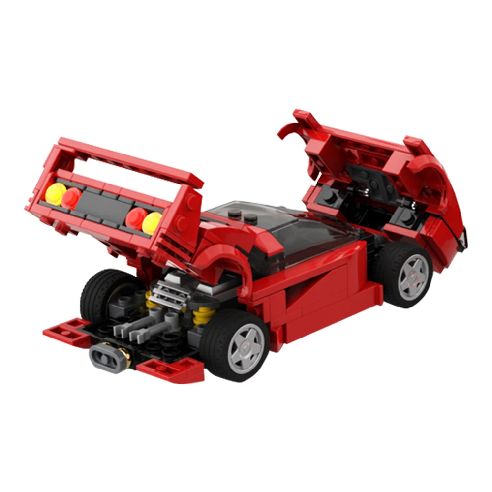 

Gobricks MOC F40 Supercar Bricks Classic Racing Famous Red F40 Hight Speed Champions City Hutch Car Building Blocks Set Toy Gift