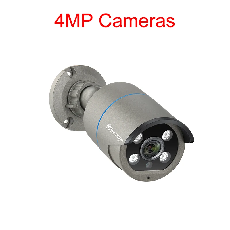Techage 4MP 5MP 4K Beveiliging Metalen POE IP Camera H.265 Outdoor Tweeweg Audio Video Surveillance AI IP camera voor NVR Systeem - afbeelding 1