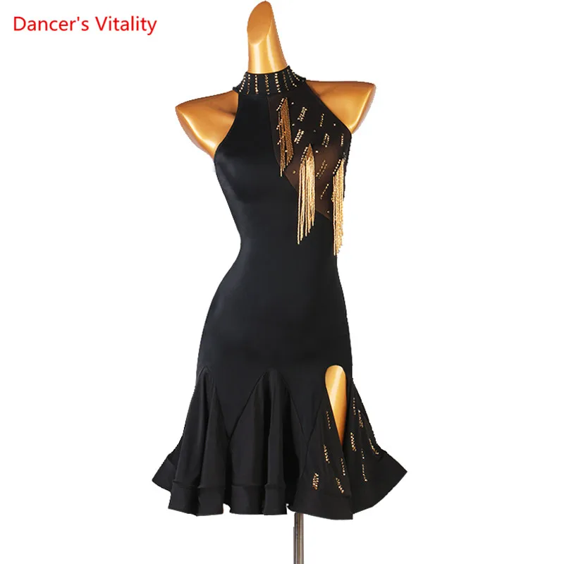 Adult latin dance dress for women latin dancing Professional dresses costumes custom child female girl\'s cha cha Competition set