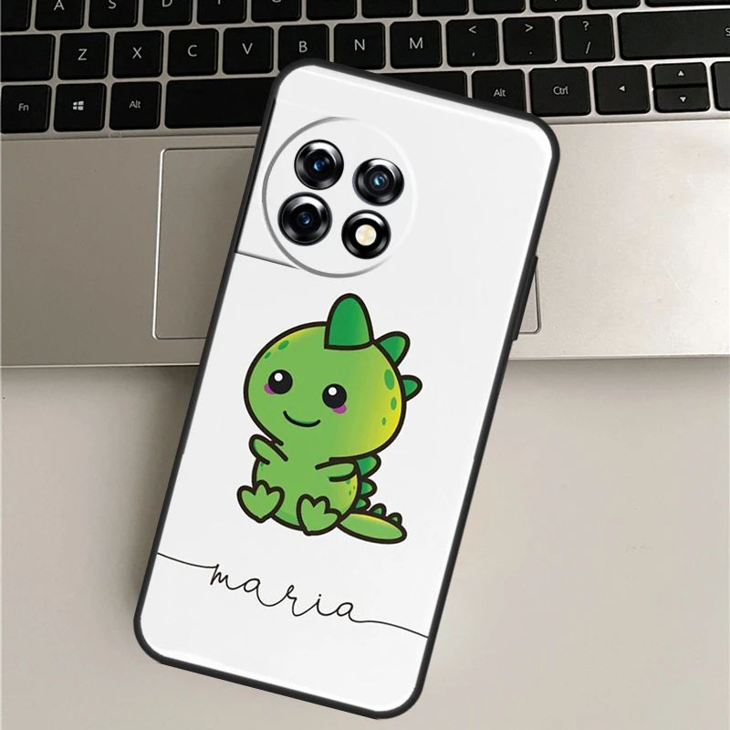 Personalised Initials Dinosaurs Name Case For OnePlus Nord 2 2T CE2 Lite N10 N20 Cover For OnePlus 11 9 10 Pro Ace 2 8T 9RT 10T