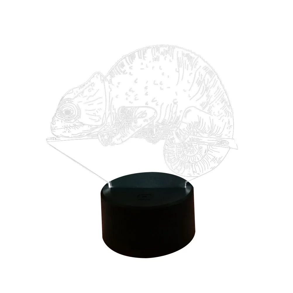 3D ضوء الليل LED 7 ألوان قاعدة سوداء اللمس التبديل مصباح للزينة غرفة نوم حزب مهرجان الزفاف ضوء الليل الصغيرة #4