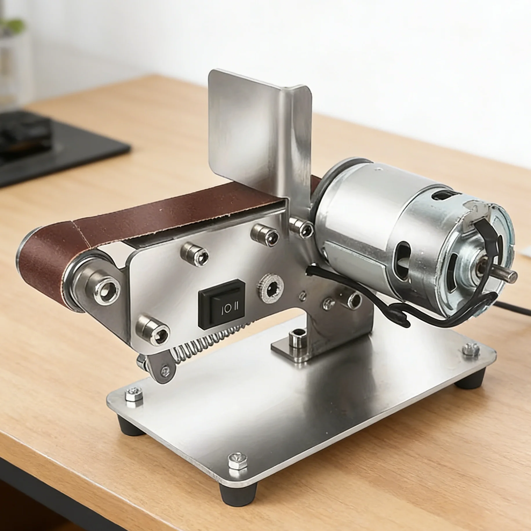 

Electric Belt Sander Wood Belt Grinder DIY Mini Polishing Grinding Machine Electric Sander For Wood Home Diy Electrical Polisher