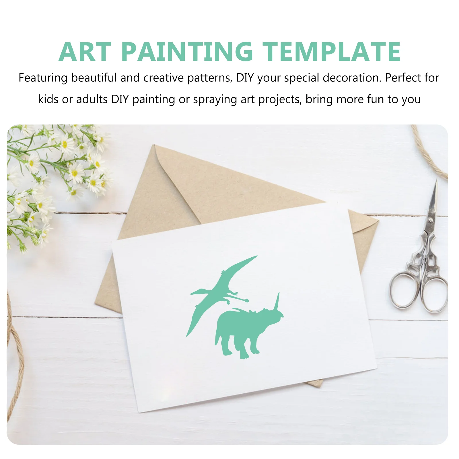 10 PCS Dinosaur Template Painting Stencils Drawing Spraying Crafts for Kids Child Classroom