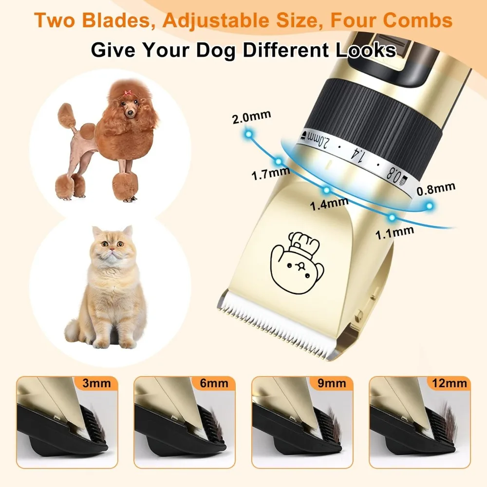 Dog Clipper Dog Hair Clippers Grooming Pet Cat Haircut Trimmer Shaver Set Cordless Rechargeable Professional Dog Hair Trimmer