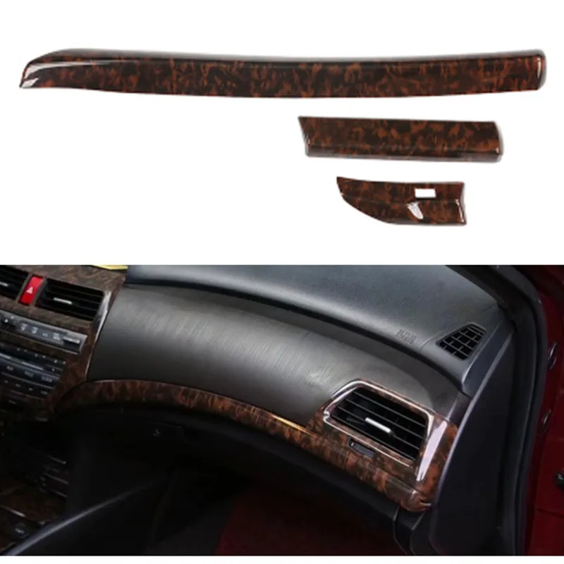 3pcs Agate Color Car Interior Central Control Dashboard Trim Cover for Honda Accord 8th  2008-2012 Car Accessories Styling