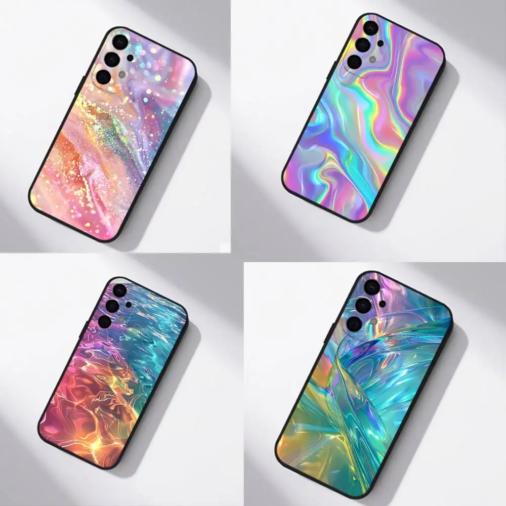 

Rainbow Holographic Phone Case For Samsung S26,S25,S24,S21,S22,S23,S30,Ultra,S20,Plus,Fe,Lite,5G Black Cover